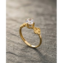 Solitaire Or Jaune 18 carats | Création Élégante | Bijouterie Kacem