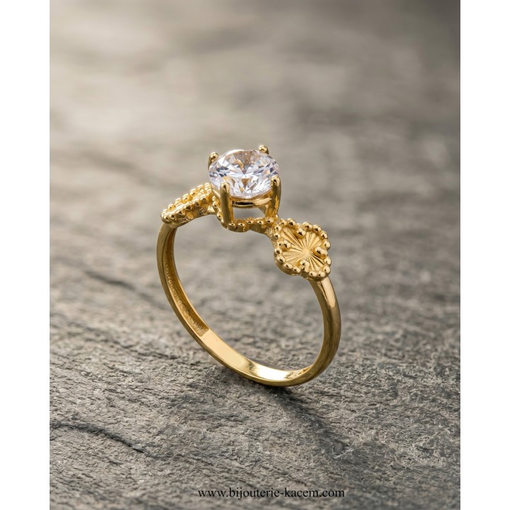 Solitaire Or Jaune 18 carats | Création Élégante | Bijouterie Kacem