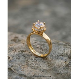 Solitaire Or Jaune 18 carats | Création Élégante | Bijouterie Kacem
