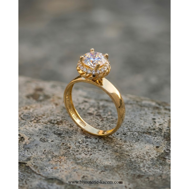 Solitaire Or Jaune 18 carats | Création Élégante | Bijouterie Kacem