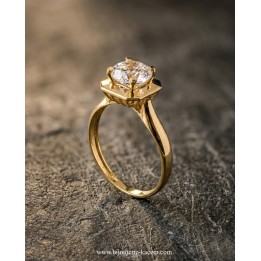 Solitaire Or Jaune 18 carats | Création Élégante | Bijouterie Kacem