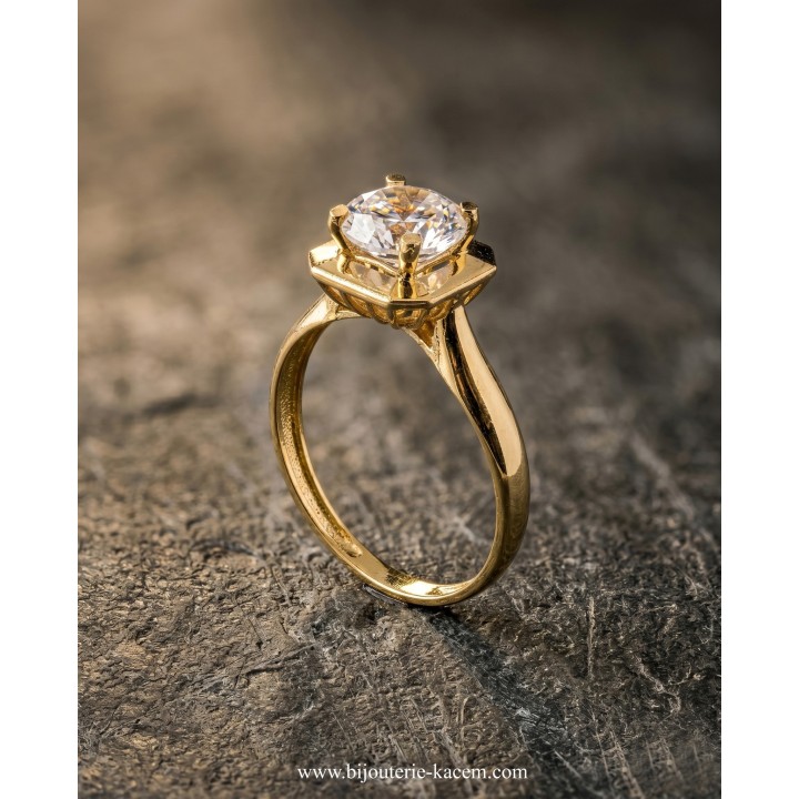 Solitaire Or Jaune 18 carats | Création Élégante | Bijouterie Kacem