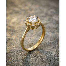 Solitaire Or Jaune 18 carats | Création Élégante | Bijouterie Kacem