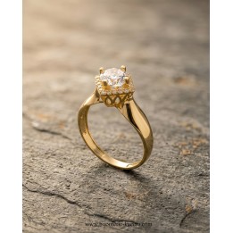 Solitaire Or Jaune 18 carats | Création Élégante | Bijouterie Kacem