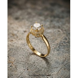Solitaire Or Jaune 18 carats | Création Élégante | Bijouterie Kacem