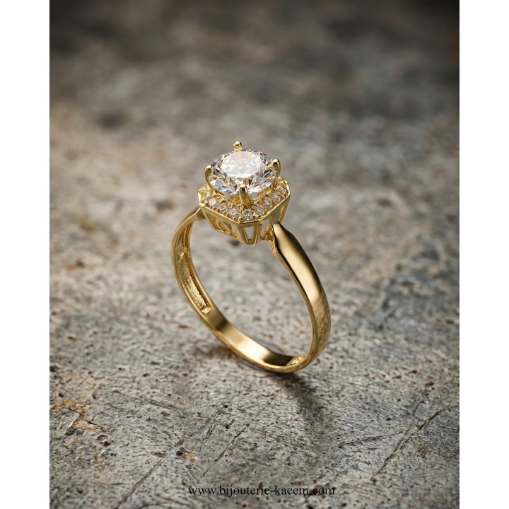Solitaire Or Jaune 18 carats | Création Élégante | Bijouterie Kacem