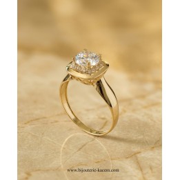 Solitaire Or Jaune 18 carats | Création Élégante | Bijouterie Kacem