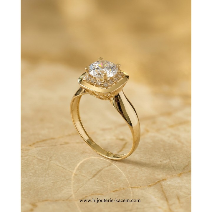 Solitaire Or Jaune 18 carats | Création Élégante | Bijouterie Kacem