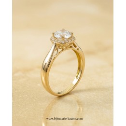 Solitaire Or Jaune 18 carats | Création Élégante | Bijouterie Kacem