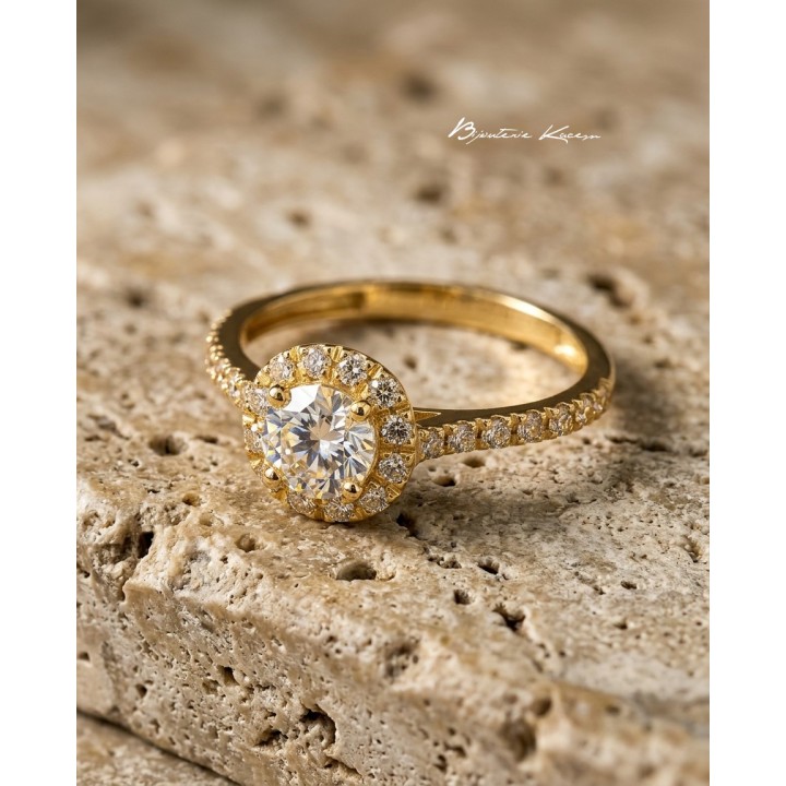 Solitaire Or Jaune 18 carats | Création Élégante | Bijouterie Kacem