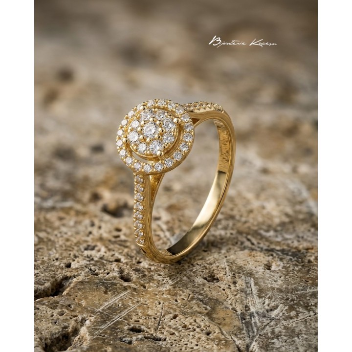 Solitaire Or Jaune 18 carats | Création Élégante | Bijouterie Kacem