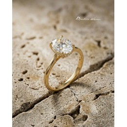 Solitaire Or Jaune 18 carats | Création Élégante | Bijouterie Kacem