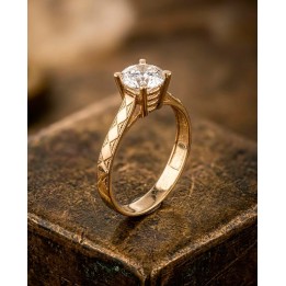 Solitaire Or Jaune 18 carats | Création Élégante | Bijouterie Kacem