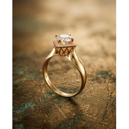 Solitaire Or Jaune 18 carats | Création Élégante | Bijouterie Kacem
