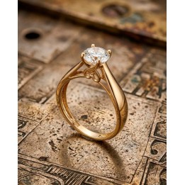 Solitaire Or Jaune 18 carats | Création Élégante | Bijouterie Kacem