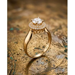 Solitaire Or Jaune 18 carats | Création Élégante | Bijouterie Kacem