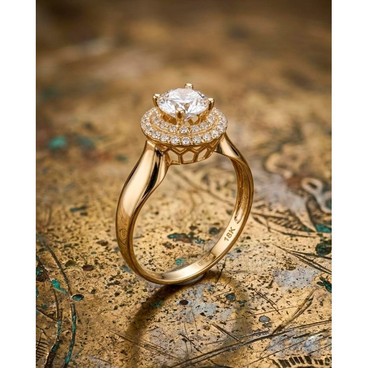 Solitaire Or Jaune 18 carats | Création Élégante | Bijouterie Kacem