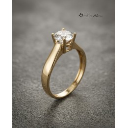 Solitaire Or Jaune 18 carats | Création Élégante | Bijouterie Kacem