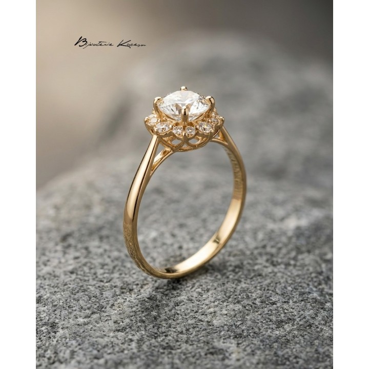 Solitaire Or Jaune 18 carats | Création Élégante | Bijouterie Kacem