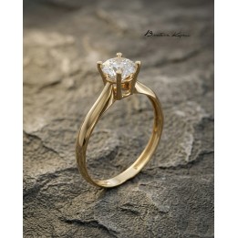 Solitaire Or Jaune 18 carats | Création Élégante | Bijouterie Kacem