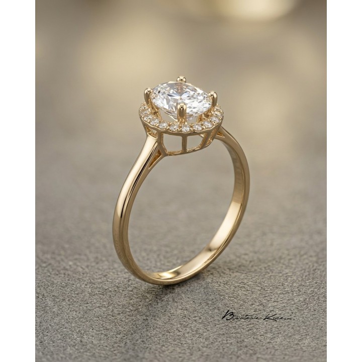 Solitaire Or Jaune 18 carats | Création Élégante | Bijouterie Kacem