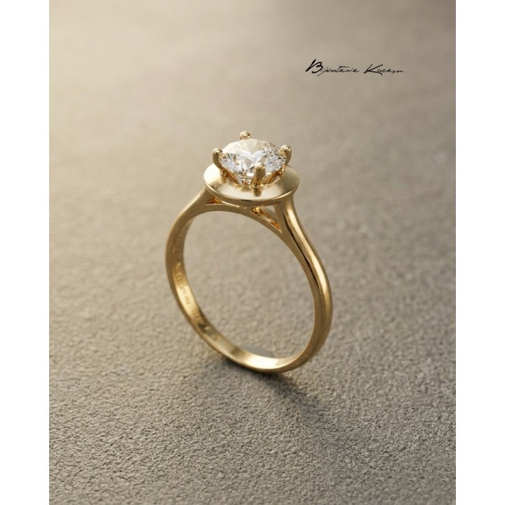 Solitaire Or Jaune 18 carats | Création Élégante | Bijouterie Kacem