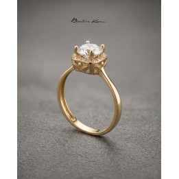 Solitaire Or Jaune 18 carats | Création Élégante | Bijouterie Kacem