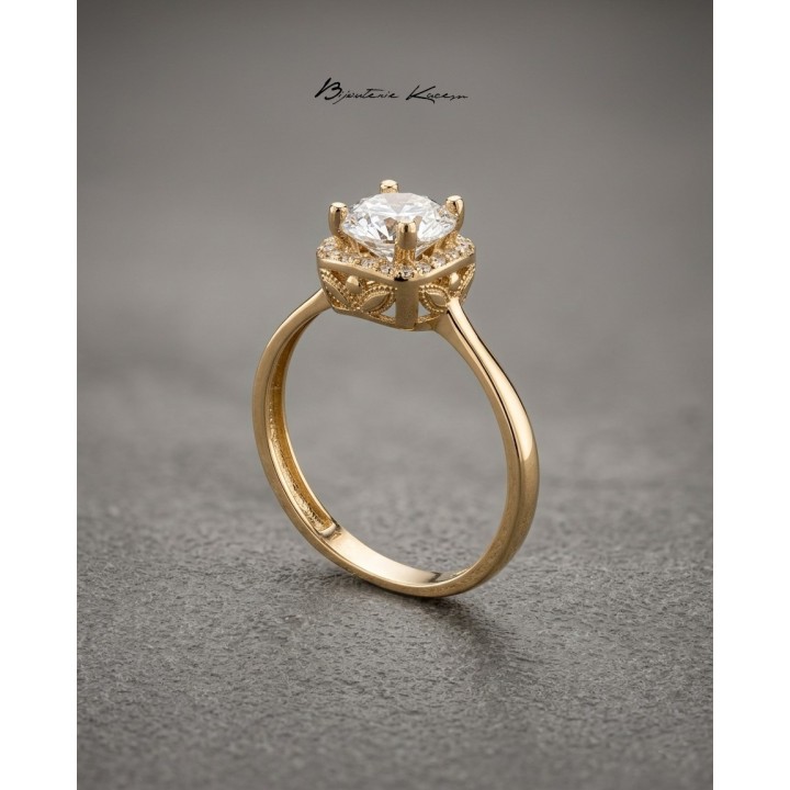 Solitaire Or Jaune 18 carats | Création Élégante | Bijouterie Kacem